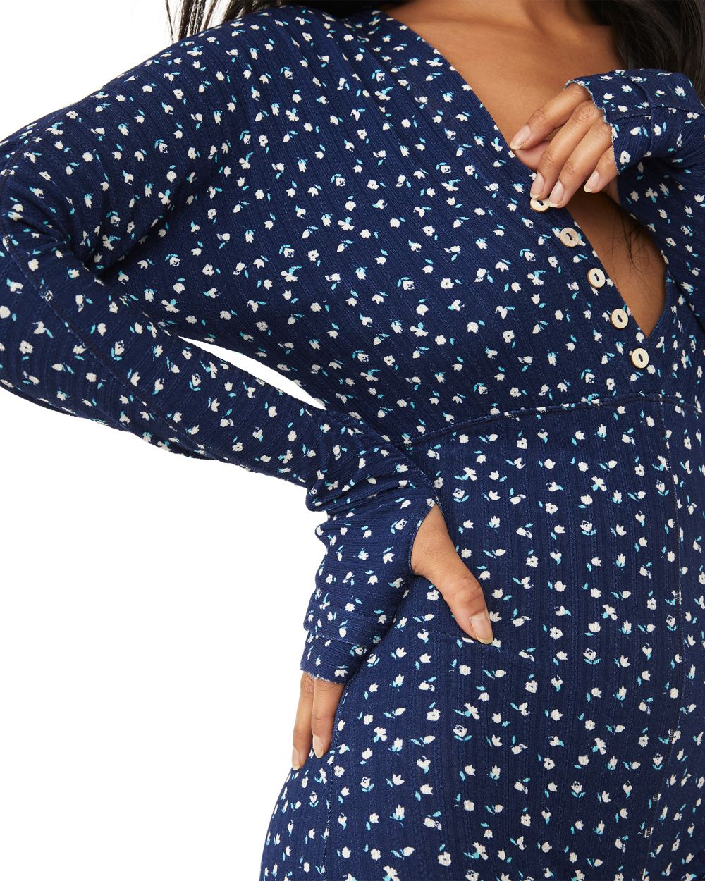 Free People Intimately FP Sleep In Romper in blue