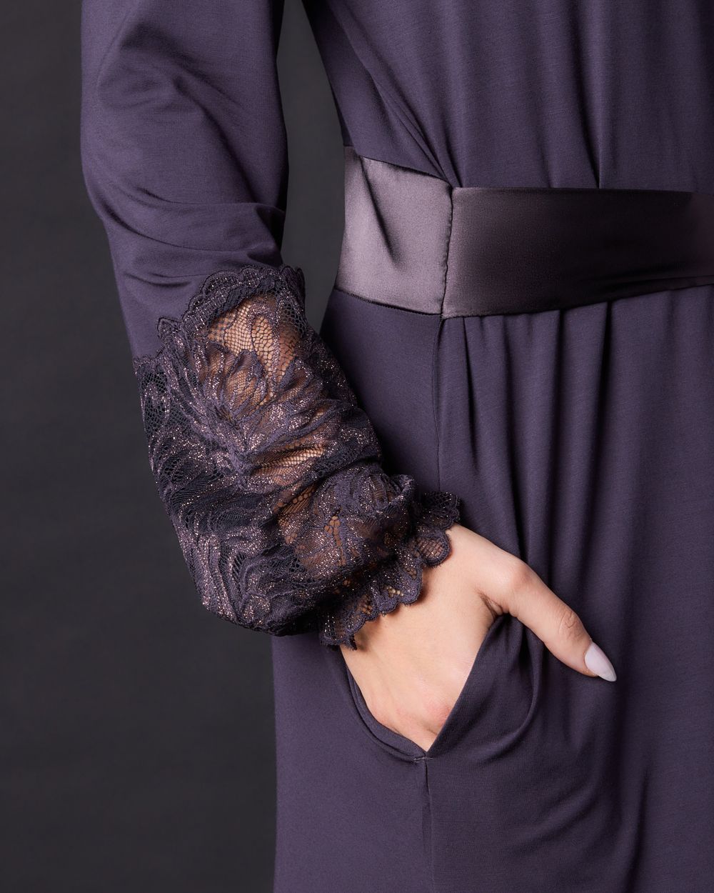 Fleur't Indulgence Classic Robe in gray