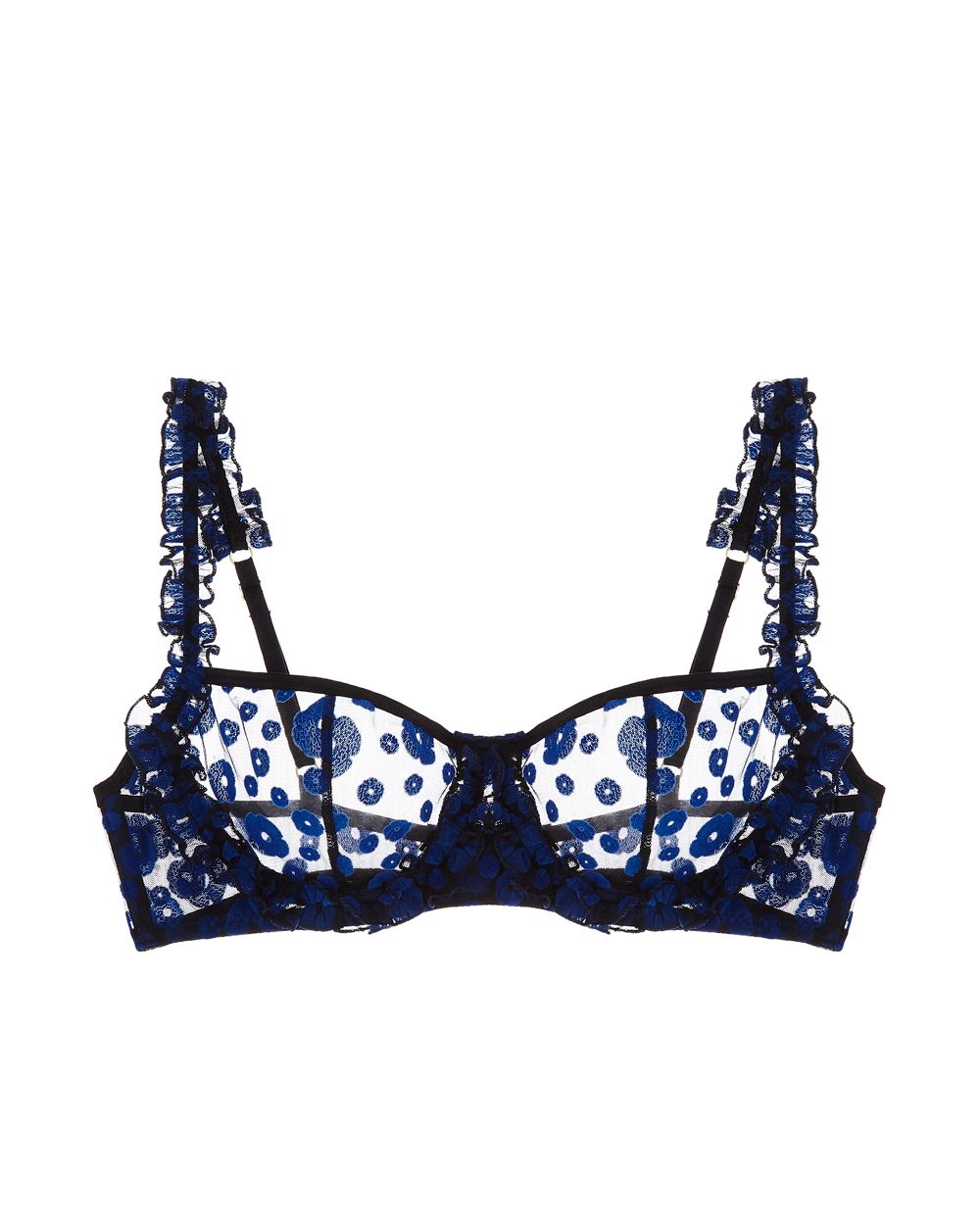 Le Petit Trou Hortensia Ruffled Underwire Bra in blue
