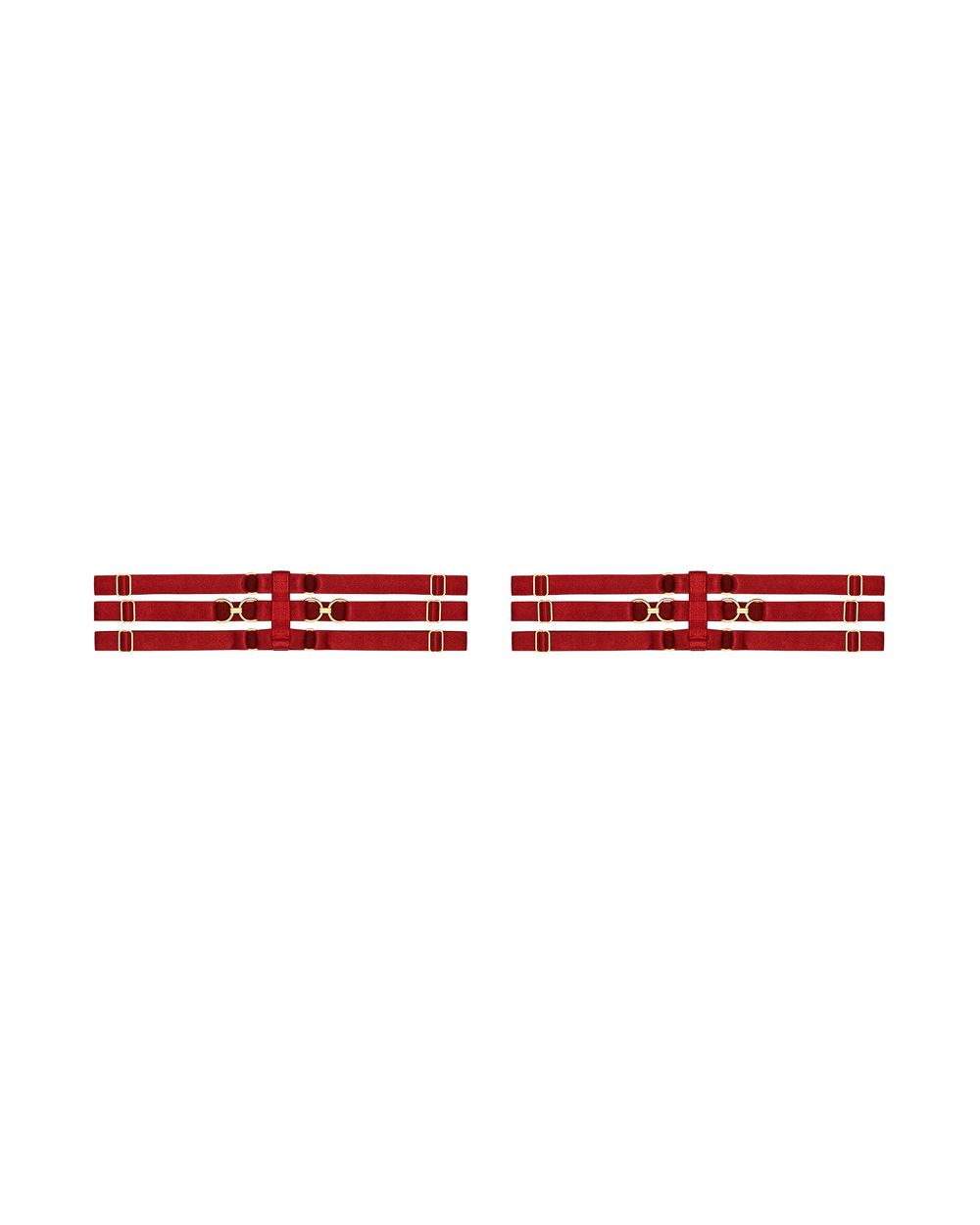 Bordelle Kleio Triple Strap Garters in red