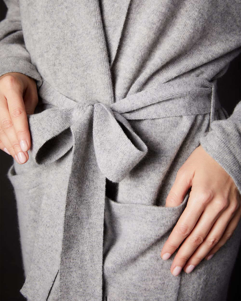 Arlotta Classic Collection Long Cashmere Robe in gray