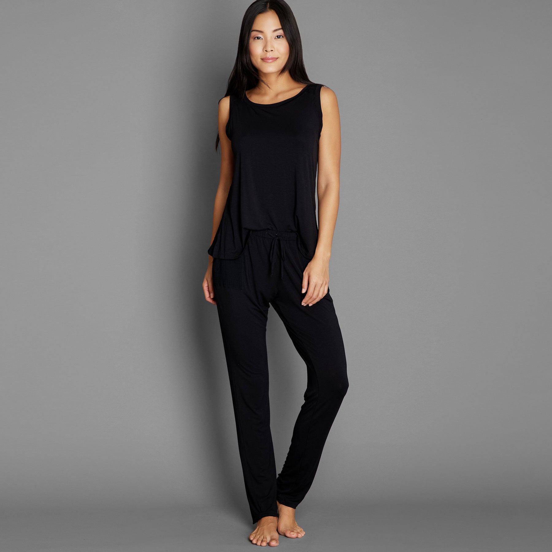 Eberjey Purdy Drawstring Slim Pant in black
