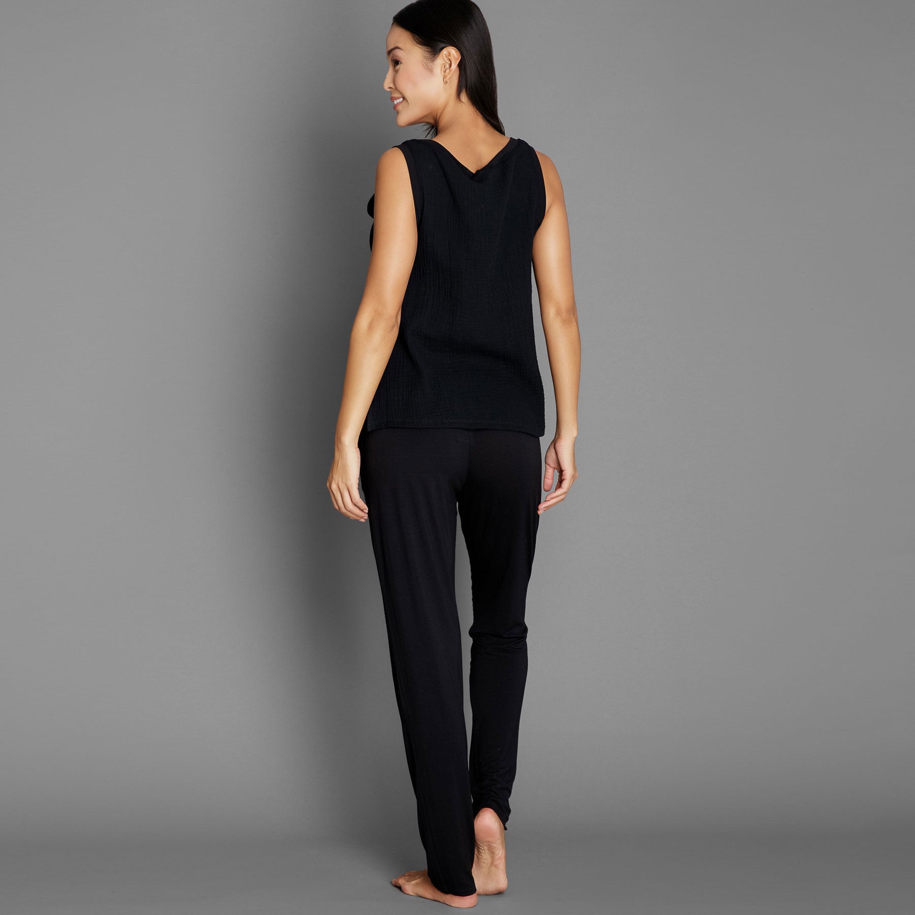 Eberjey Purdy Drawstring Slim Pant in black