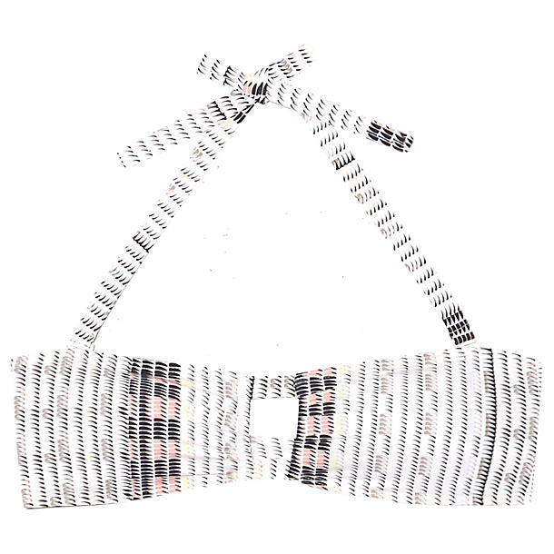 Asceno Blush Crescent Space Bandeau Swim Top in white