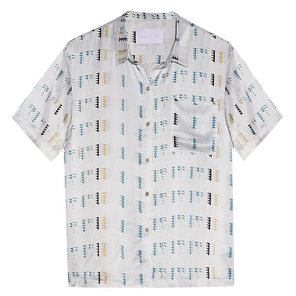 Asceno Arctic Crescent Modern Short Sleeve PJ Top in white