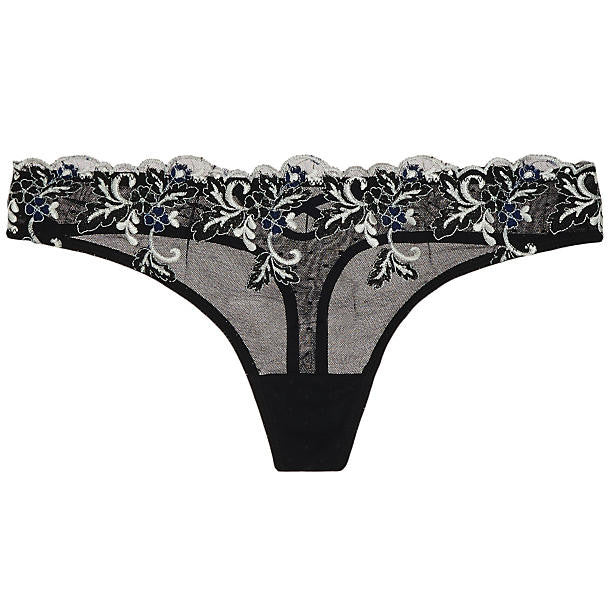 Blush Midnight Garden Thong in black