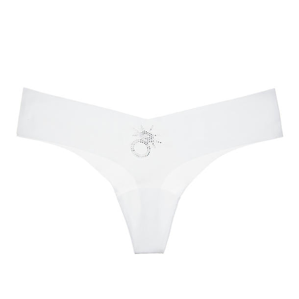 Commando Bridal Diamond Crystal Thong in white