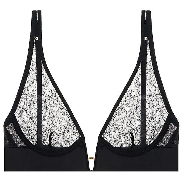 Damaris Amaranth 'V' Shoulder Bra in black