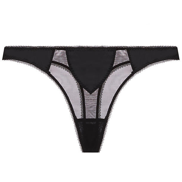 Dita Von Teese Sheer Witchery Satin Thong in black