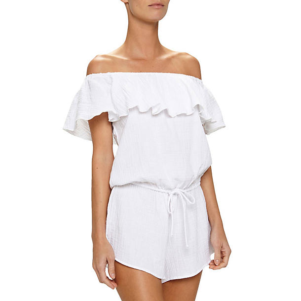Eberjey Lucia Off Shoulder Teddy in white