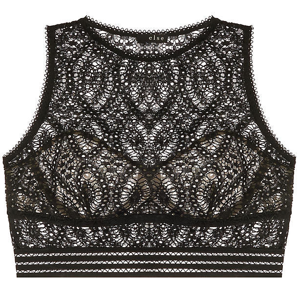 Else Baroque Cropped Underwire Bra in black