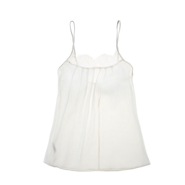 Fleur of England Snow Queen Silk Georgette Camisole in white