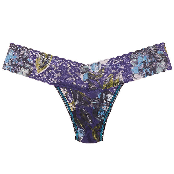 Hanky Panky Blue Roses Low Rise Thong in purple
