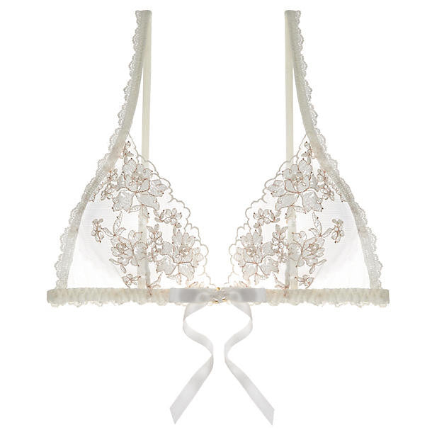 Hanky Panky Elizabeth Front Tie Bralette in white