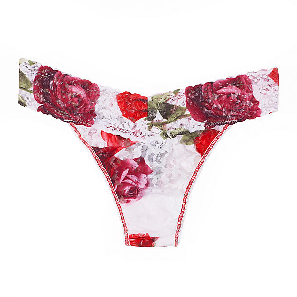 Hanky Panky Rose Red Original Rise Thong in white