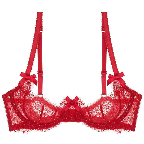 L'Agent Grace Non-Padded Demi Bra in red