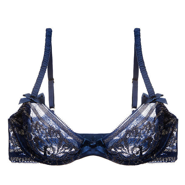 L'Agent Siena Non-Padded Plunge Bra in blue