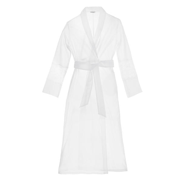 La Perla Begonia Long Robe in white