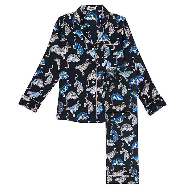 Olivia von Halle Lila Loren Pajama Set in blue