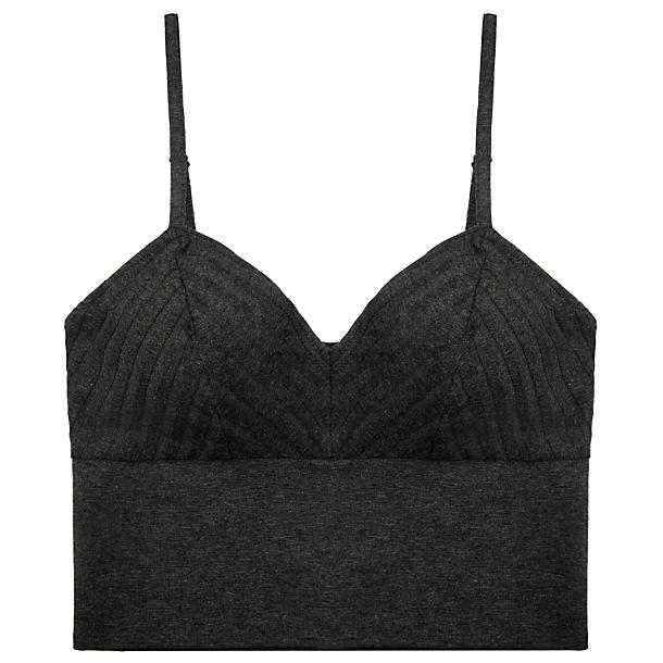 Only Hearts Wide Wale Rib Crop Cami in gray