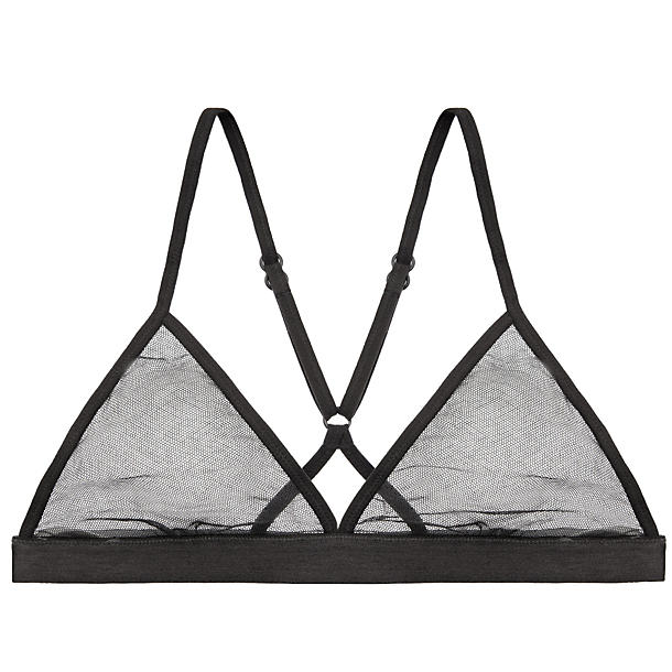 Skin Triangle Tulle Bra in black